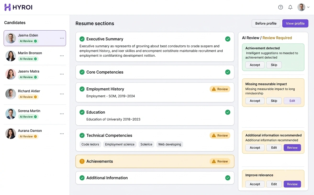 HYROI AI Candidate Review